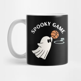 Spooky game, ghost playing basketball. Halloween Mug